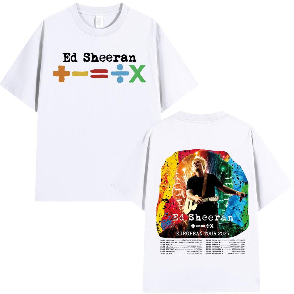 Ed Sheeran European Tour 2026 T Shirts Men Women Clothing Summer Cotton Casual Short Sleeve Tshirt Fashion Oversized Tee Shirt