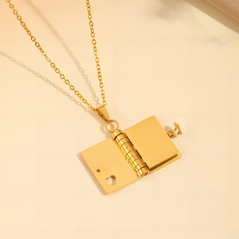 Book necklaces can be designed with pictures and samples, copywriting patterns, laser engraving, popular granddaughter mother necklaces.