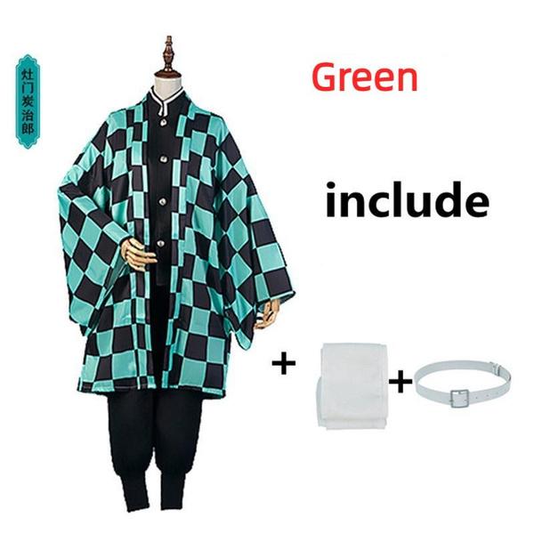 Anime Demon Slayer Kimetsu No Yaiba Tanjirou Kamado Nezuko Cosplay Women and Men Kids Kimono Cosplay Costume Halloween Sets