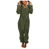 Women Long Sleeve Hooded Jumpsuit Pajamas Casual Winter Warm Rompe Sleepwear