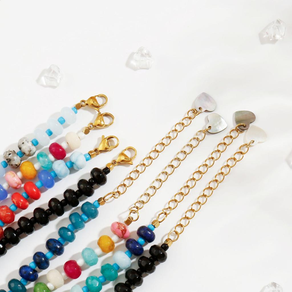 Hand Beaded Natural Stone Colorful Fashion Versatile Clavicle Necklace