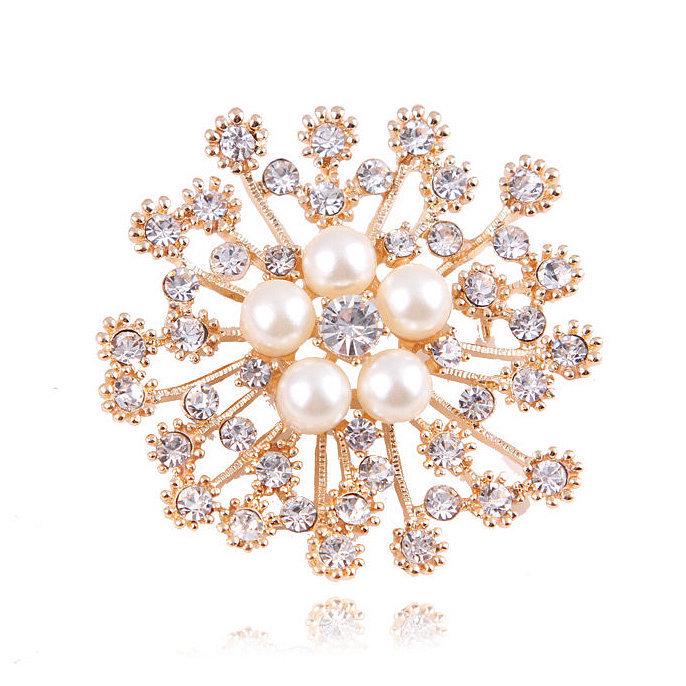 Lanhao Hot-Selling Pearl Swan Rhinestone Flower Brooch - Japanese & Korean Fashion Accessories for Women