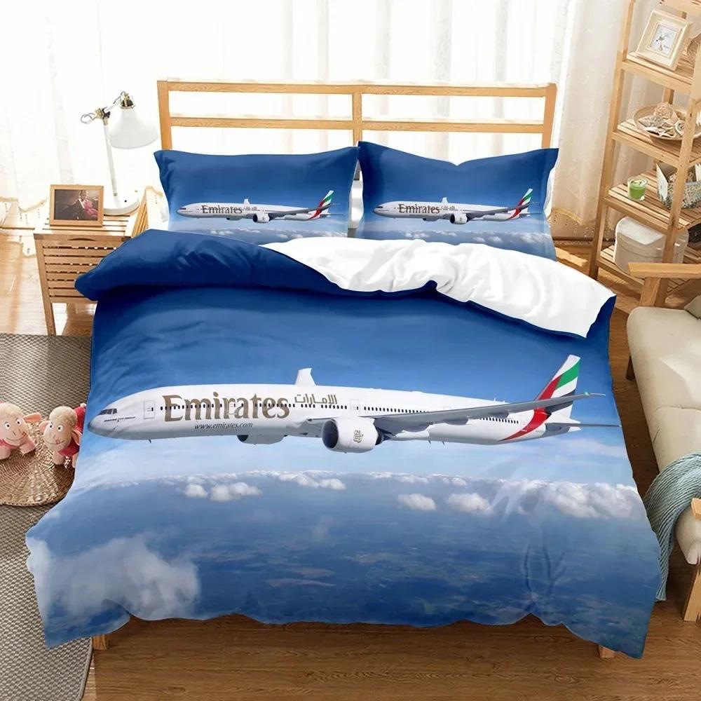 Literie 3D Avion Ciel Bleu Imprimé Taille Queen Pour Garçons Enfants Housse de Couette Avion Linge de Maison De Literie