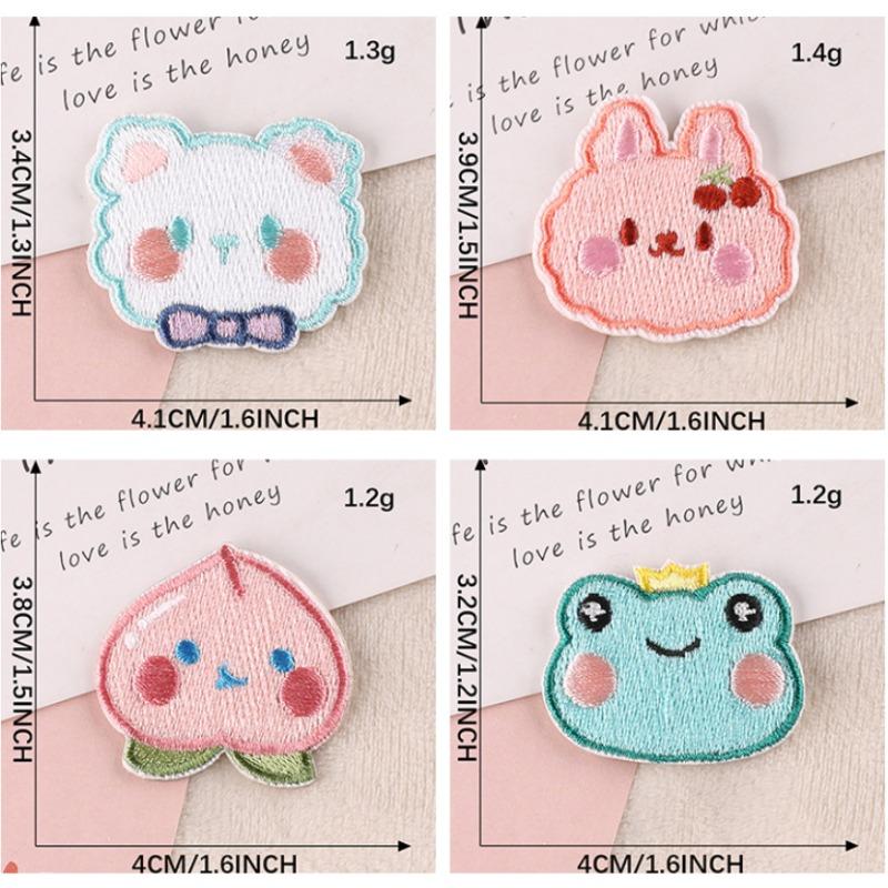 1pcs Original Embroidered Labels, Cute Cartoon Animal Patches Clothing Accessories DIY Embroidered Patches Self-adhesive Fabric Patches