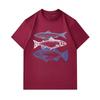 Men's 100% Cotton Crew Neck Short Sleeve T-Shirt, Casual Retro Three Fish Printed Comfortable Tee, Lightweight Breathable Daily Summer Top for Men