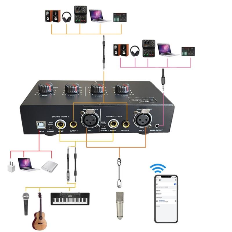 2 Input Mic Booster Double Channel Microphone Pream for Clear Sound Widely Used For Guitars and Keyboards