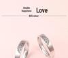 Double Happiness Sterling Silver Couple Rings - Chinese Style Valentine's Day Gift