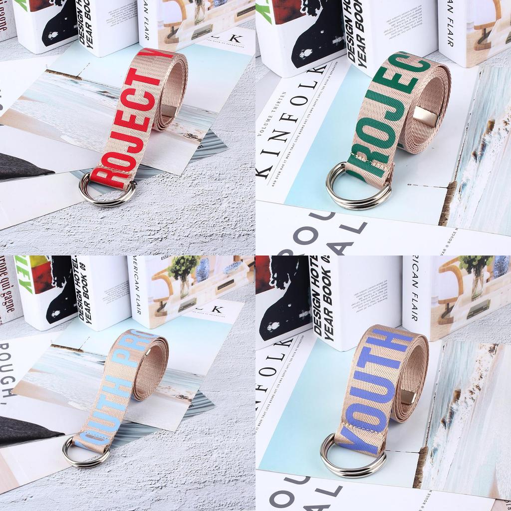 Trendy Ladies Woven Belt With Iron Buckle And English Letter Design For Daily Use