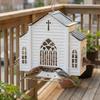 LED Lights Solar Bird Feeder Heavy-Duty House Shape Hanging Wild Bird Feeder Solar-Powered Bird Cage Bird Feeding Station