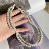 Imitation Pearls Beaded Necklace with Zircon Multi-layered Clavicle Chain Fashionable Jewelry for Everyday Outfits