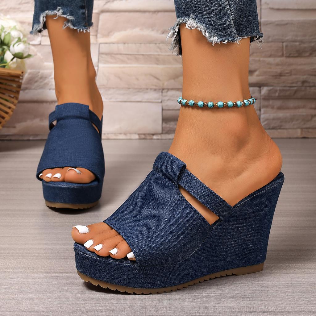 Fashion 2025 New Women Sandals Retro Thick Bottom Wedges Sandals Women Summer Platform Slippers Lightweight Non Slip Beach Shoes Women