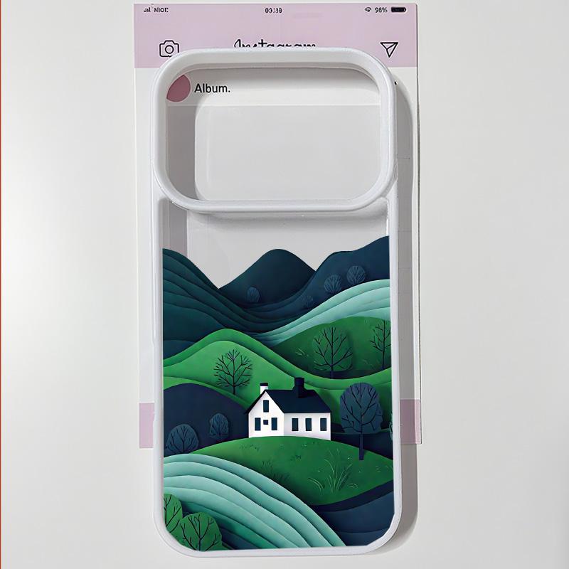 Mountain Forest Village Phone Case For iPhone 17 17Air 17 Pro max 17Pro Cute Landscape Painted Clear Hard Shockproof Cover Shell iPhone Air
