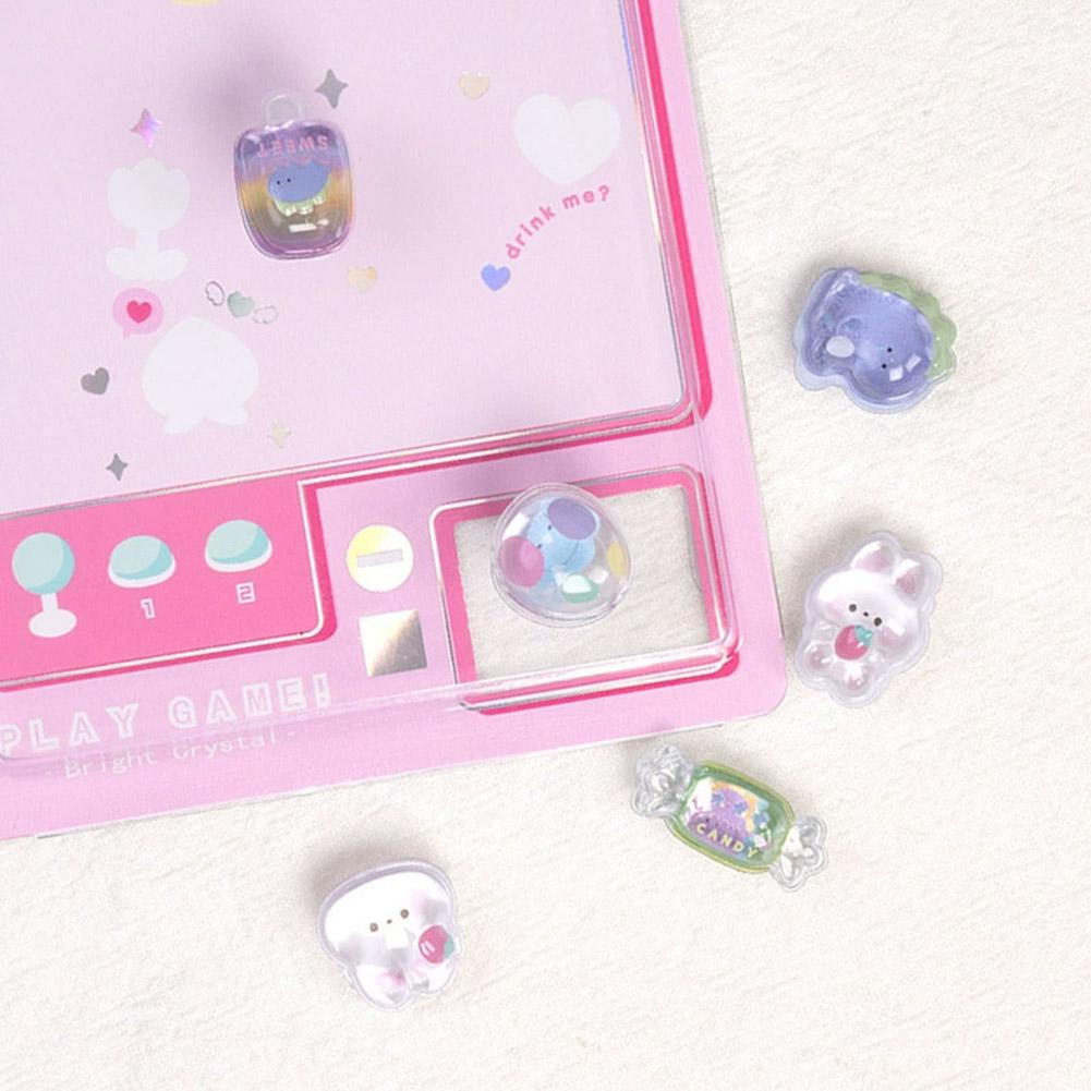 Relief Acrylic Sticker Rabbit Puppy Ghost Jelly 3D Stickers Children Girls DIY Handbook Scrapbook Stickers Phone Case Decoration