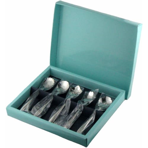 Nagao Tsubame-Sanjo Flower Cutlery Coffee Spoons, Pansy Design, Set of 5, 12.3cm, Gift Packaging, Made in Japan