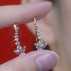 Niche Design Purple Crystal Butterfly Stud Earrings: Exquisite, Fashionable, Versatile High-End Jewelry for Women