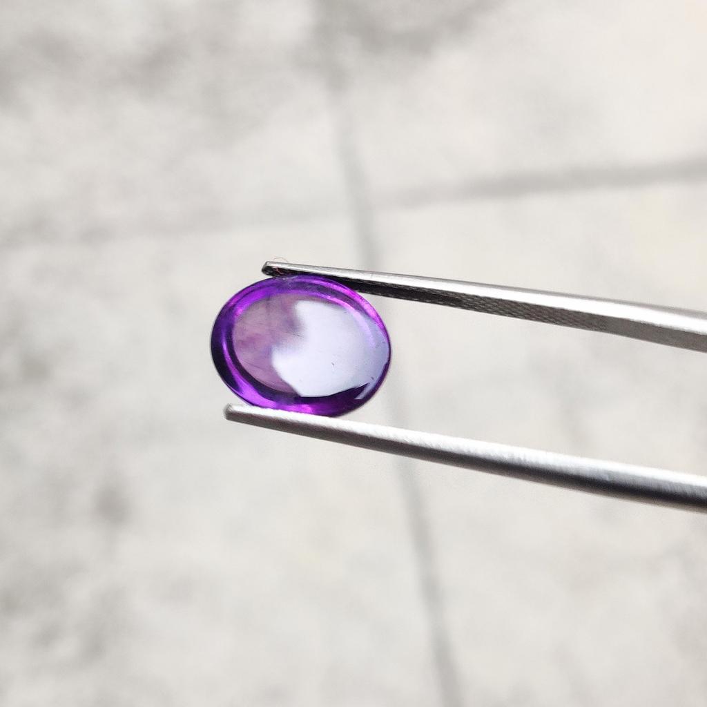 Top D Color Natural African Amethyst Cabochon Gemstone, Oval Shape Amethyst, 4.60 Carat, 12x10x10 MM Size.