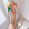 Colorful Lanyard Woven Rope Girls' Crossbody Shoulder Strap  Anti-loss Sturdy Lanyard Keychain  Four-strand Mobile Phone Lanyard