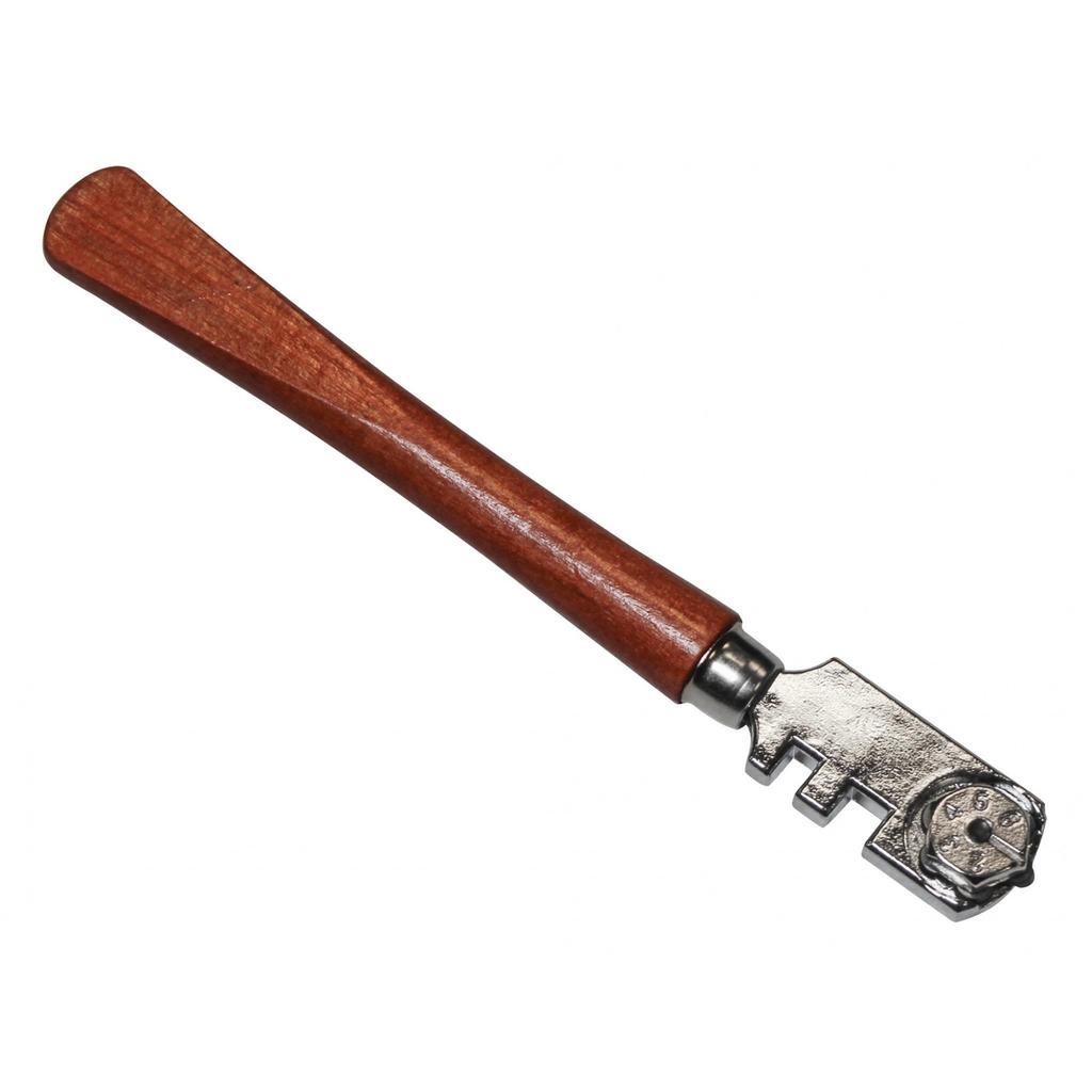 Faithfull Six Wheel Glasscutter Tungsten Carbide - Wood Handle