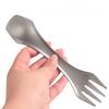 Outdoor Camping Cutlery Pure Titanium Utensils Multi-Purpose Titanium Fork & Spoon Set  Portable Cloth Pouch Included