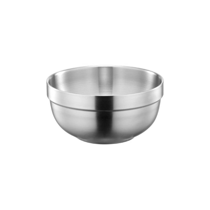Double Layer Bowl Metal Food Serving Dishes Stainless Steel Bowl for Outdoor Use Dishwasher Safe Soup Bowl Kitchenwares