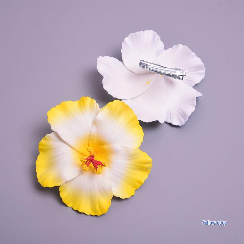 

In Stock: 10cm Hibiscus Hair Clip - Artificial Flower Accessory for Weddings, Headwear, and Home Décor Without Clip