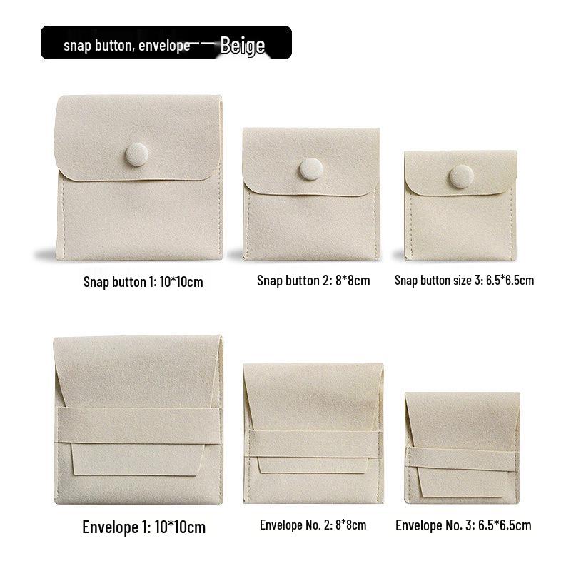 Snap Button Microfiber Jewelry Dustproof Pouch
