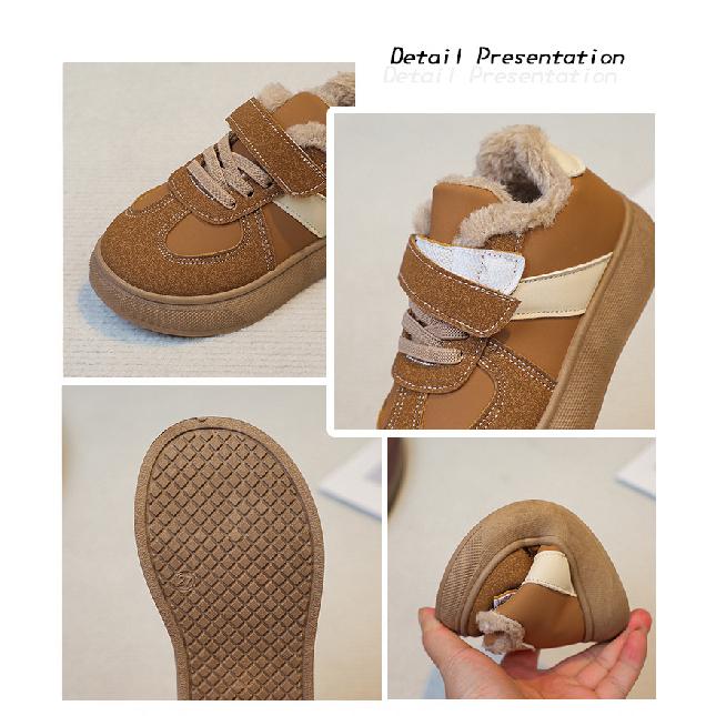 Children's Cotton Shoes Autumn Winter New Retro Non-Slip Fleece-Lined Warm Girls' Shoes Boys' Snow Boots