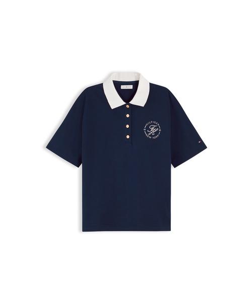 TOMMY HILFIGER Script Gold Button Pique Polo Shirt (T22G6Tpi030Wt1C1G)