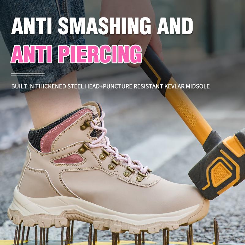 Dámská bezpečnostní obuv ocelová špička nepropíchnutelná pracovní obuv protiskluzová lehká obuv nárazuvzdorná obuv pro sklad a logistiku