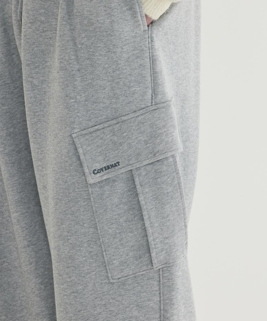 COVERNAT Small Authentic Cargo Sweatpants Melange Gray
