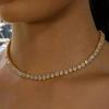Luxury European-American Diamond Collarbone Necklace with Zircon Sparkle