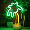 Festoon LED Neon Night Light Sign Flamingo Coconut Tree Cactus Table Lamp Kids Birthday Gifts Room Decoration USB/Battery Power