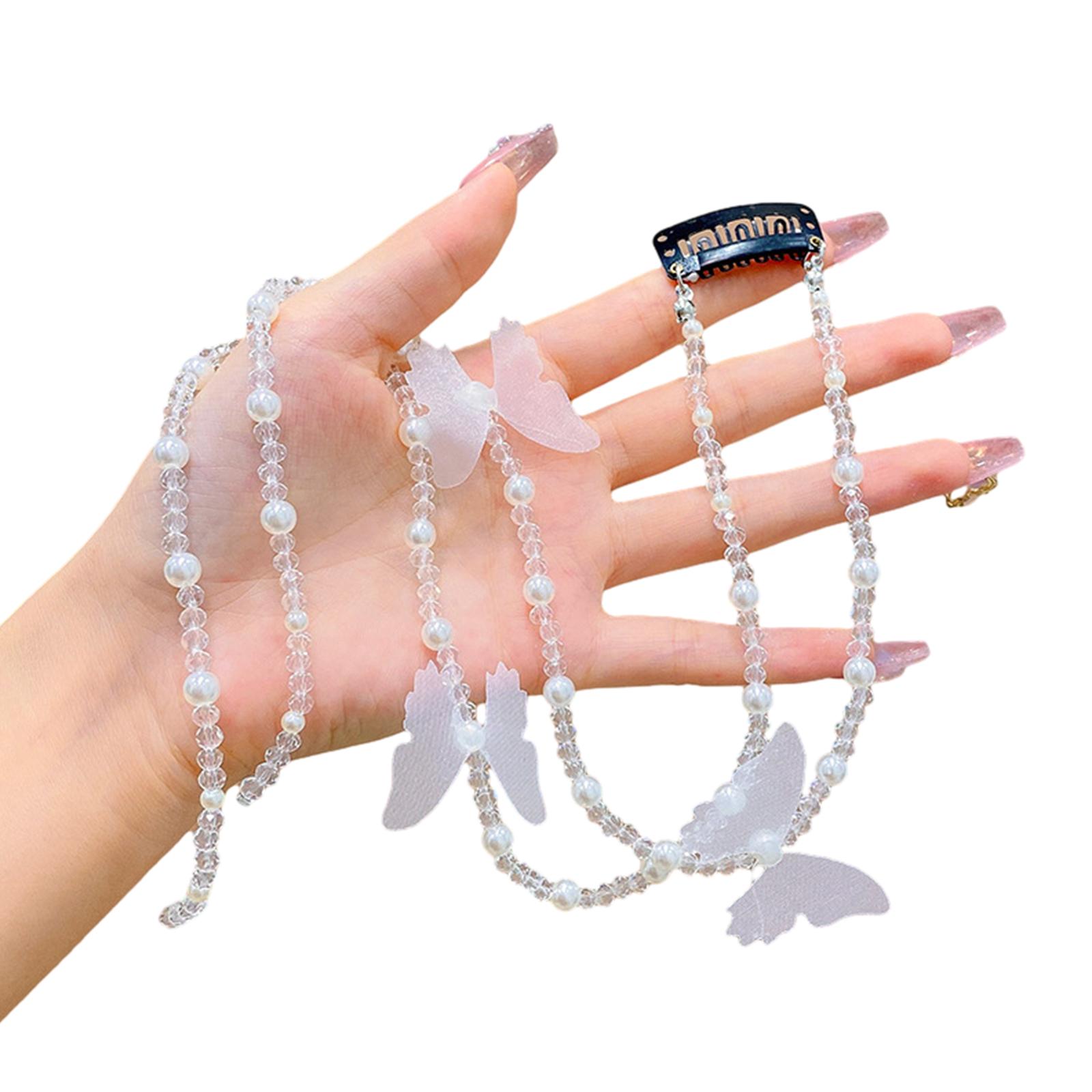 

Vintage Flower/Bowknot/Butterfly Shape Hair Chain Ponytail Hair Clip for Spring Summer Side Hair Hairpins for Toddler 4