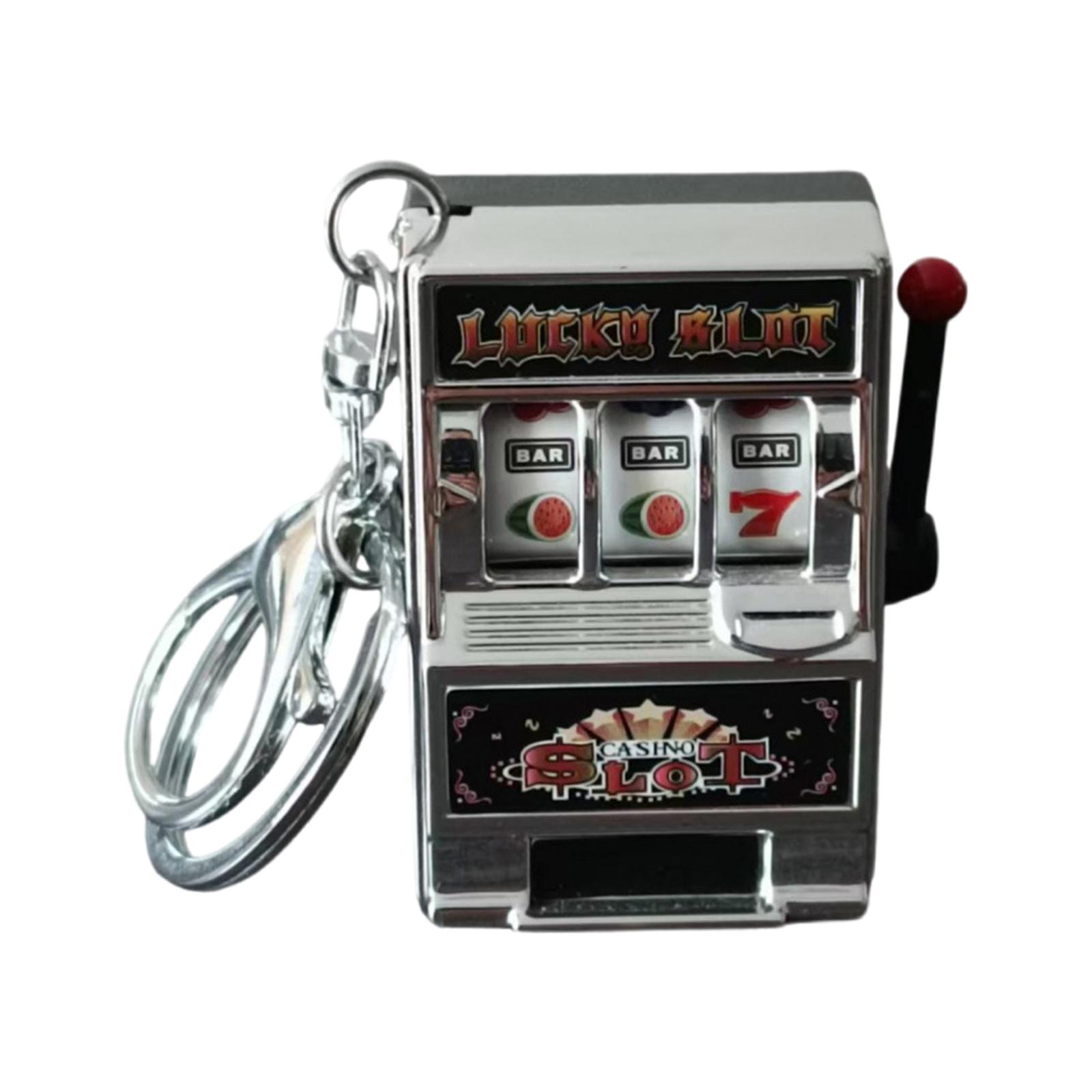 

Миниатюрный брелок-аксессуар в виде фруктового автомата, забавный и практичный дизайн, подвеска для ключей для повседневного использования и путешествий серебряный