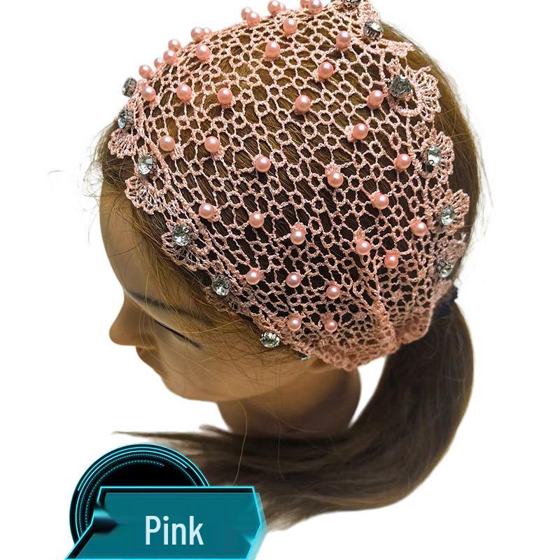 Wide-Brimmed Hollow Headband with Beads, Douyin Celebrity Style, Conceals White Hair, Versatile Headdress/Headscarf