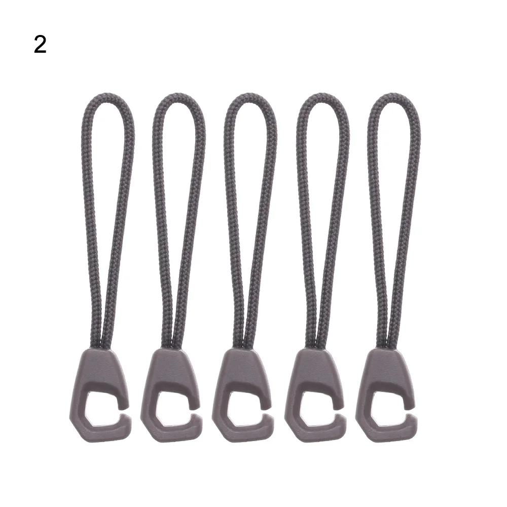 5Pcs Zipper Pull Puller End Fit Rope Tag Fixer Zip Cord Tab Replacement Clip Broken Buckle for Travel Bag Suitcase Tent
