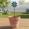 4Pcs Metal Flower Decor Colorful Wrought Iron Flower Stakes For Outdoor Use Easily Inserted Into Flower Pots And Flower Beds