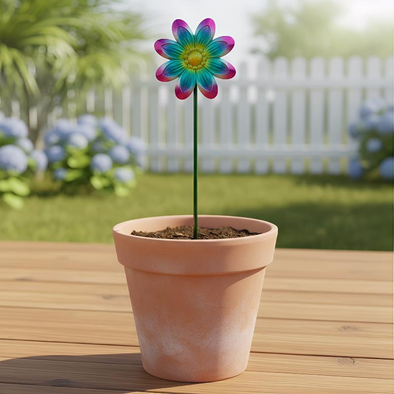 4Pcs Metal Flower Decor Colorful Wrought Iron Flower Stakes For Outdoor Use Easily Inserted Into Flower Pots And Flower Beds