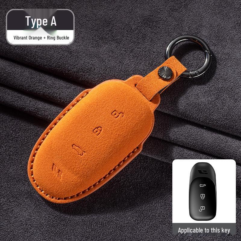 Suede Key Case for Li Xiang L9MAX/L8/L7: Tailored Car Key Shell with Buckle