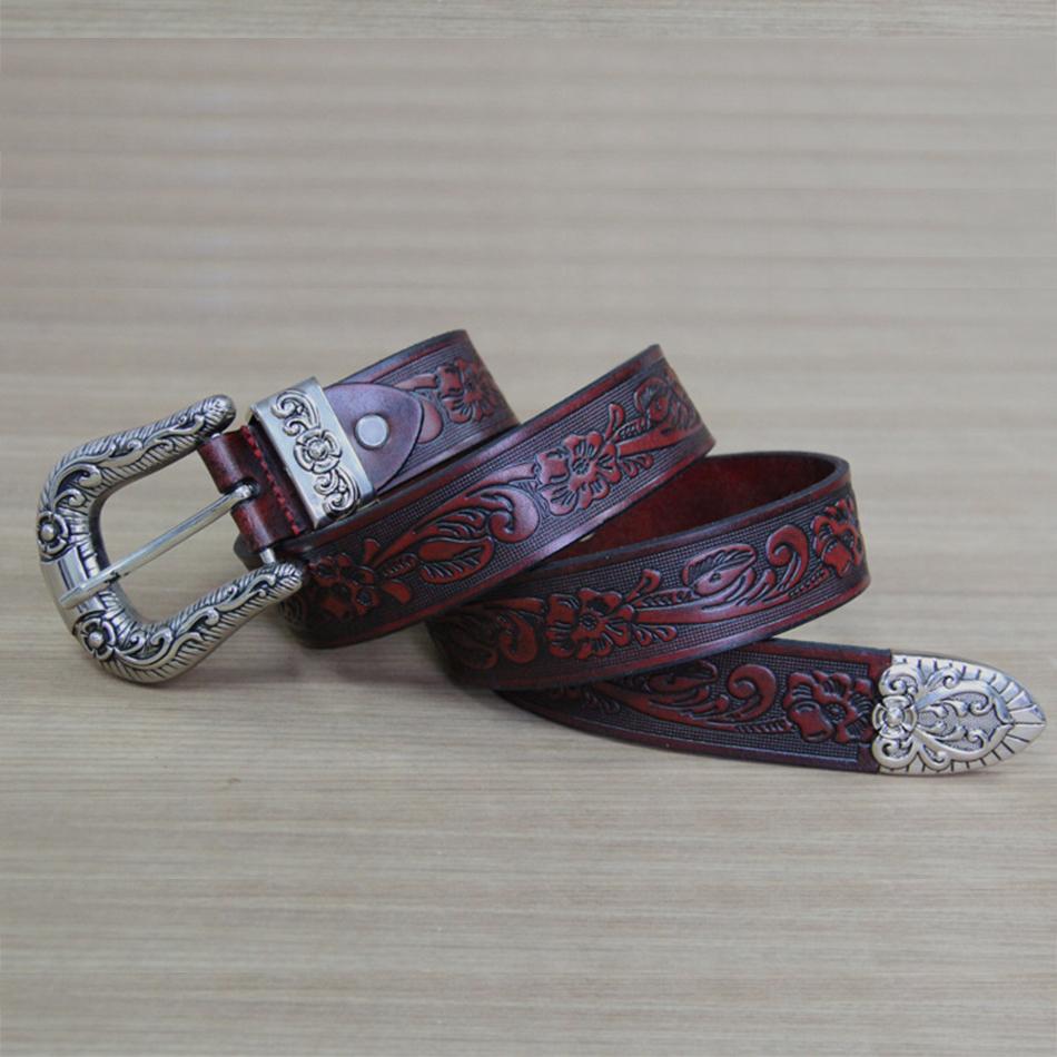 Real Leather Belt Men High Quality Camel Pin Belt Male Retro Designer Brand Cowhide Genuine Leather Carving Belt 130cm