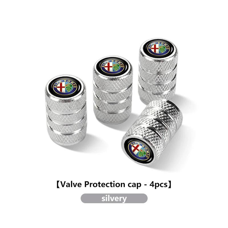 Car Stickers For Alfa Romeo Car Wheel Tire Valve Caps Tyre Rim Stem Covers Airdust Waterproof For Alfa Romeo GT Stelvio F1 Brera