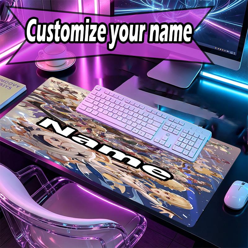 Custom Name Personalized Genshin Impact Pattern Mousepad, Laptop PC Desk Mat, Decorative Desk Mat for Home Keyboard Pad Gift