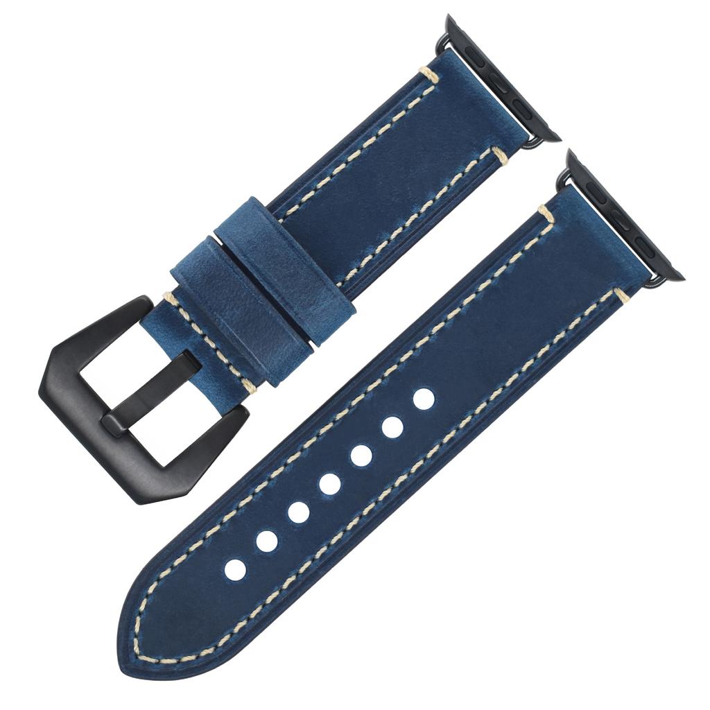 Suitable For Apple S7 Watch Apple Iwatch Strap First Layer Crazy Horse Leather Pin Buckle Watch8 Watch Strap