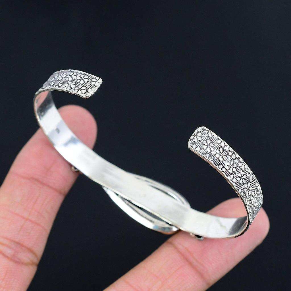 Daughters Day Sale Pear Tree Agate Gemstone Sister Wedding New Bangle 925 Silver