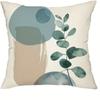 Abstract minimalist light blue geometric leaf pattern printed pillowcase Bohemian sofa cushion cover modern home decoration