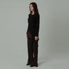 NAYRO Pleated Layered Skirt Wrap Pants Brown