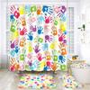 Colourful Rainbow Cube Shower Curtain Set And Bath Rugs Set Vibrant Pattern Bathroom Shower Curtains Set For Bathroom Home Decor