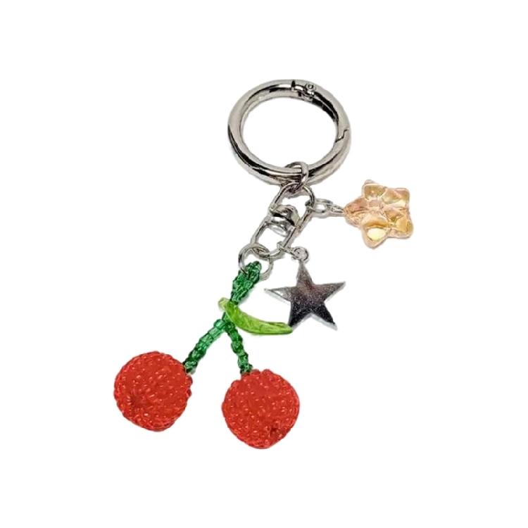 Elegant Cherry Style Keyring And Bag Embellishment Bags Pendant Key Holder Decors Keychain For Adding Fun To Your Look