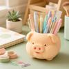1pc 3D Printed Cute Piggy Storage Holder, Desktop Pen & Makeup Brush Organizer, Tabletop Decor Container, Space Saving
