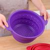 Folding Silicone Drain Basket Fruit Vegetable Washing Basket Foldable Strainer Colander Collapsible Drainer Kitchen